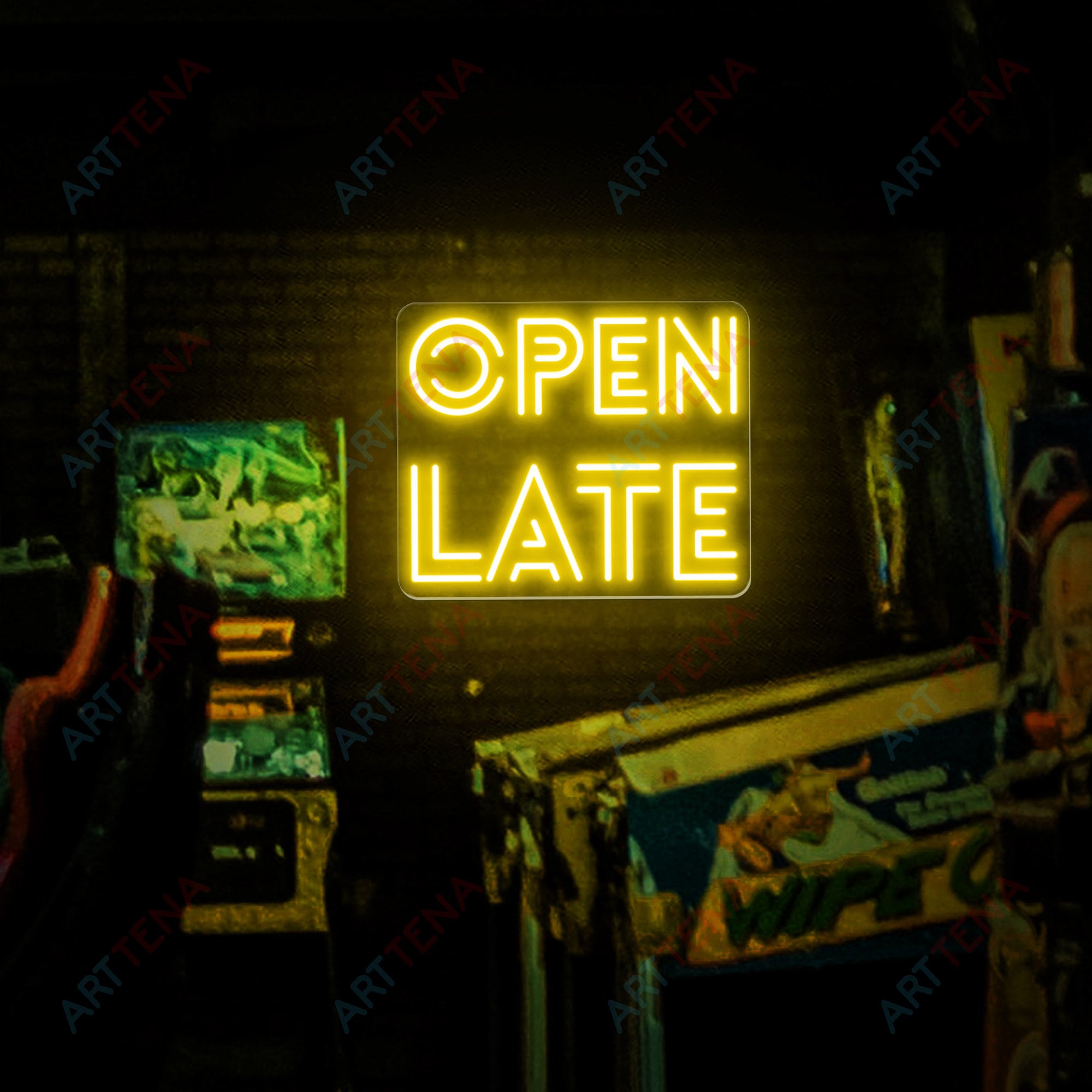 Open Late LED Neon Sign, Bar Decor, Game Room Sign - Etsy