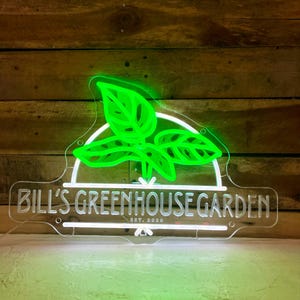 Custom Name Garden Neon Plant Neon Sign Plant Lover Tree Neon light Monstera Neon Sign Custom Text Sign Logo sign Leaf light tropical Sign