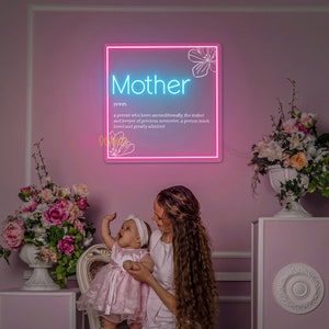 Definition of Mother Neon Sign Best Mom Ever Happy Mother&#39;s Day Custom Neon Sign Mother&#39;s Day Gift Idea Home Wall Decor Art Dimmable Sign