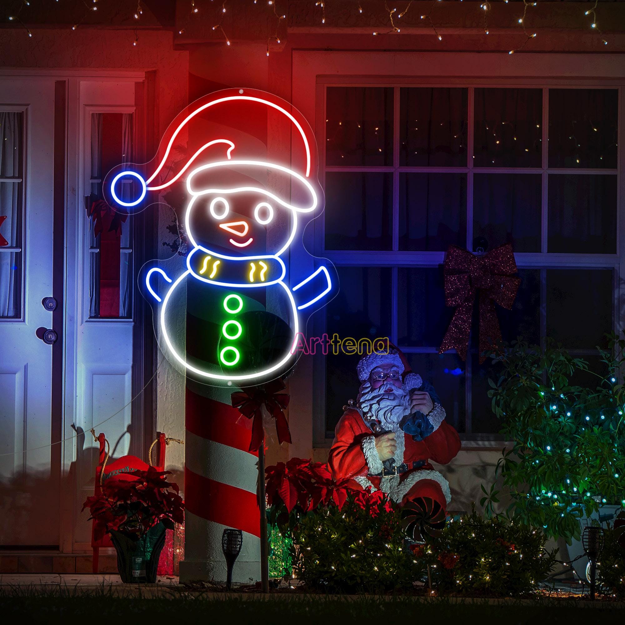 Lサイズ】メリー クリスマス イルミネーション サンタクロース ネオン