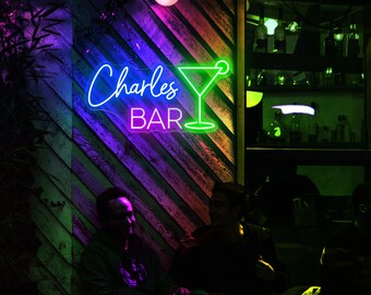 thumbnail image 2 of Personalized Bar Name LED Sign – Custom Home Bar Light, Man 2 of 9