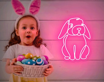 Bunny Neon Sign, Easter Day LED, Kid's Room Decor