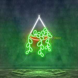 Plant pot Neon Sign for Wall Decor,USB Light Up Sign for Home Bedroom Party Bar Flower Shop Decor Wedding Birthday Party Gifts for Her Him