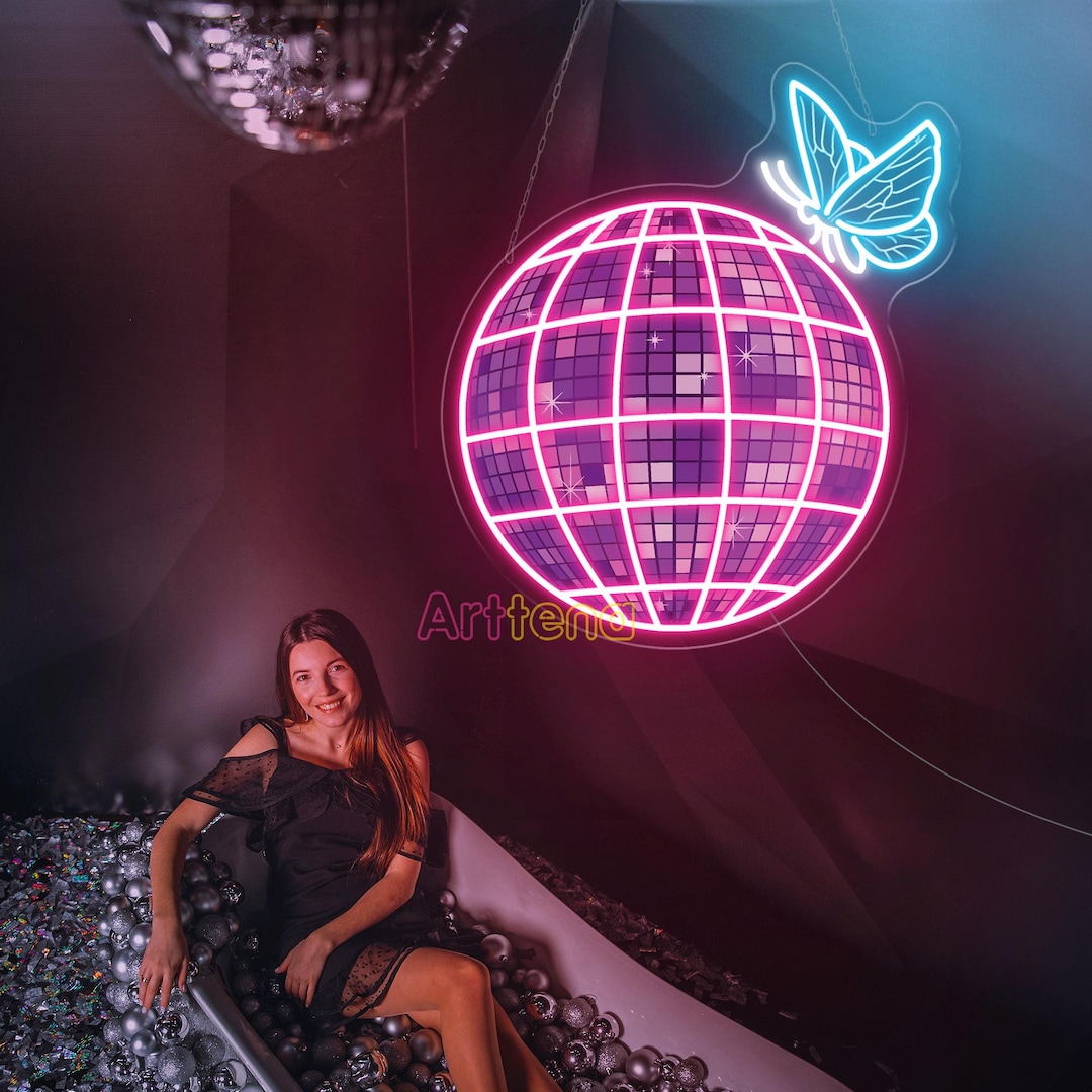 Butterfly Disco Ball Led Sign, Shell Neon Sign, Custom Neon Sign, LED ...
