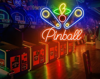 Pinball Neon Sign Pinball Led Lights Game Room Neon Sign Custom Name Pinball Neon Light Game Room Decors Personalized Gifts Man Cave Sign