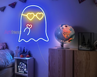 Ghost Neon Sign, Love Ghost Neon Sign, Ghost Decor Wall, Halloween Decor Wall, Haloween Gift, Cute Ghost Neon Sign, Custom Neon Sign