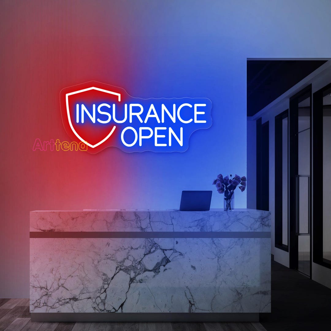 Insurance Open Sign Insurance Sign Insurance Services Shop Decors LED ...