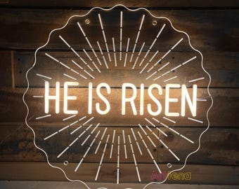 He Is Risen Neon Sign Bible Neon Sign Happy Easter Wall Decor Christian Cross Neon Light Religious Faith Neon Sign Jesus Neon Sign