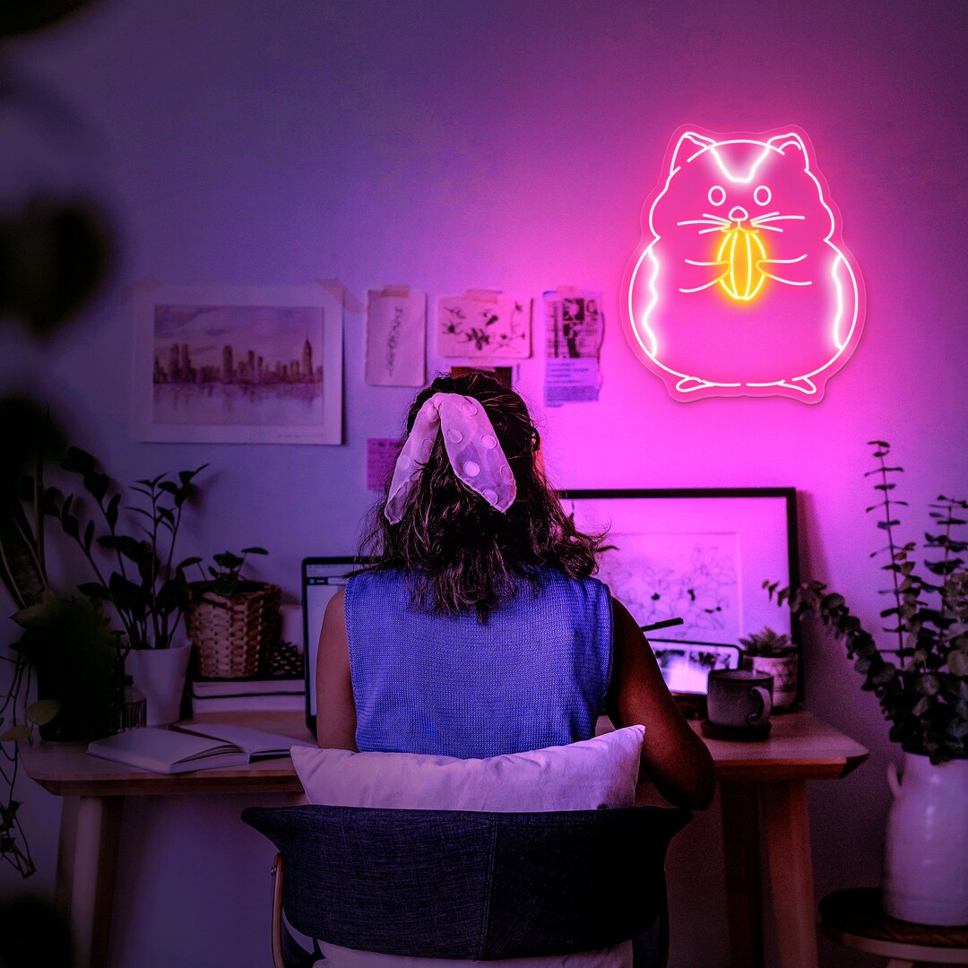 Hamster Gift Neon Sign, Animal Neon Sign, Hamster Lover Gift, LED Neon