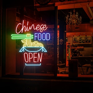 Chineese Food Neon Sign Open Sign Ramen Bowl Neon Sign Custom Japanese Noodles Restaurant Neon Kitchen  Food Bar Decoration Business Sign