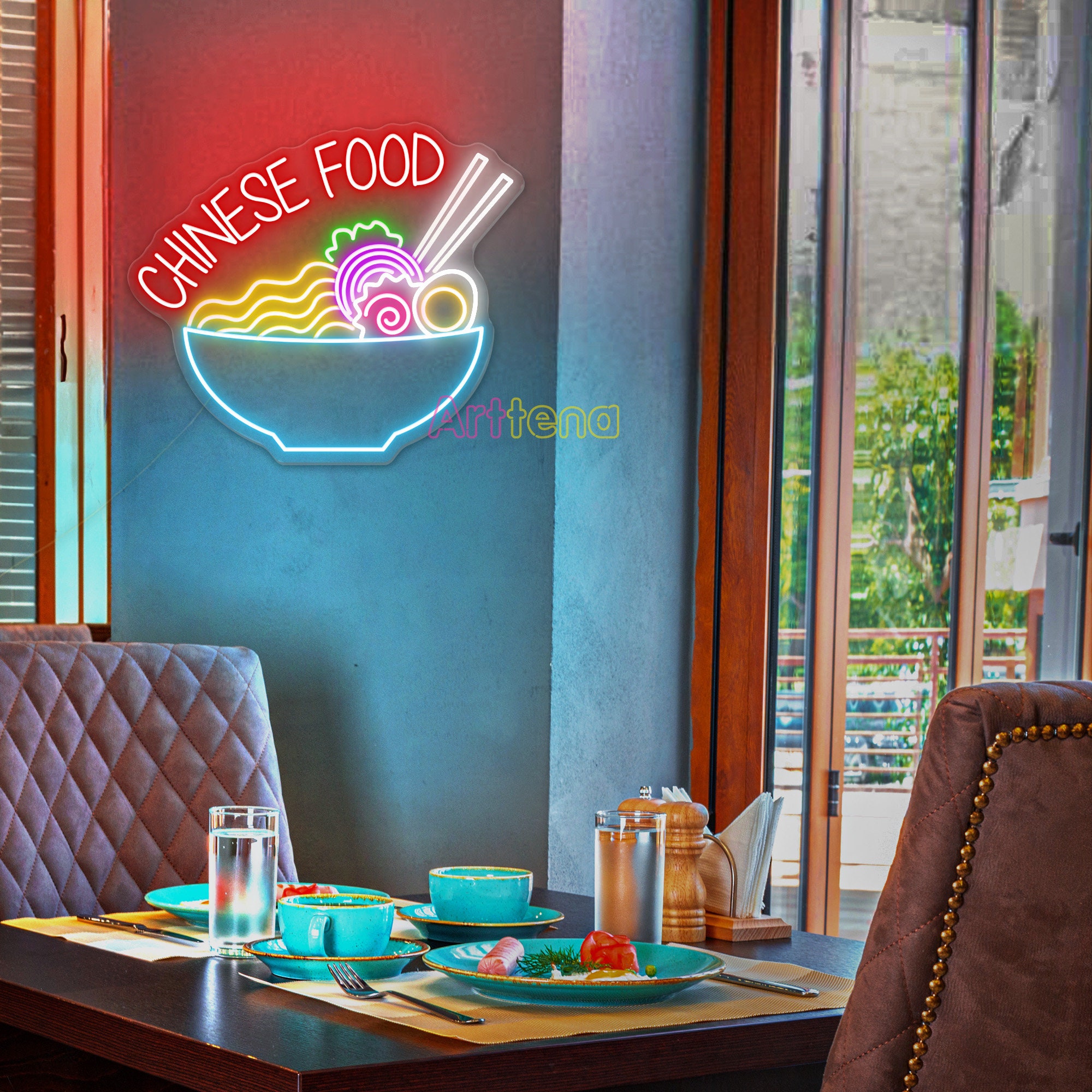 Chinese Food Neon Sign, Asian Food Sign, Chinese Food Decor, Welcome ...