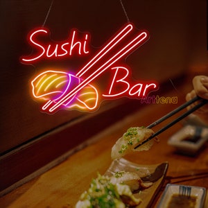 Sushi Bar Insegna al neon Salmone Sushi Sign Sushi Led Sign Ristorante Led Decor Cibo giapponese Neon Sign Ristorante giapponese Sign Ristorante Decori