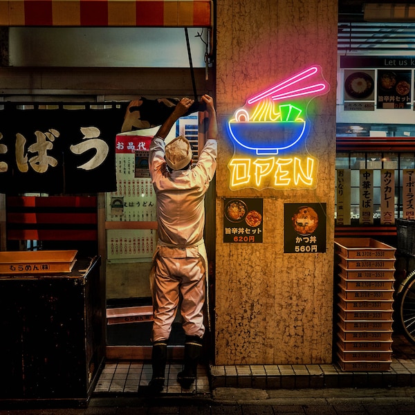 Open Ramen Neon Sign, Custom Ramen Led Sign, Open Restaurant Neon Sign, Ramen Wall Art, Personalized Neon Sign, Open Sign,Japanese Neon Sign