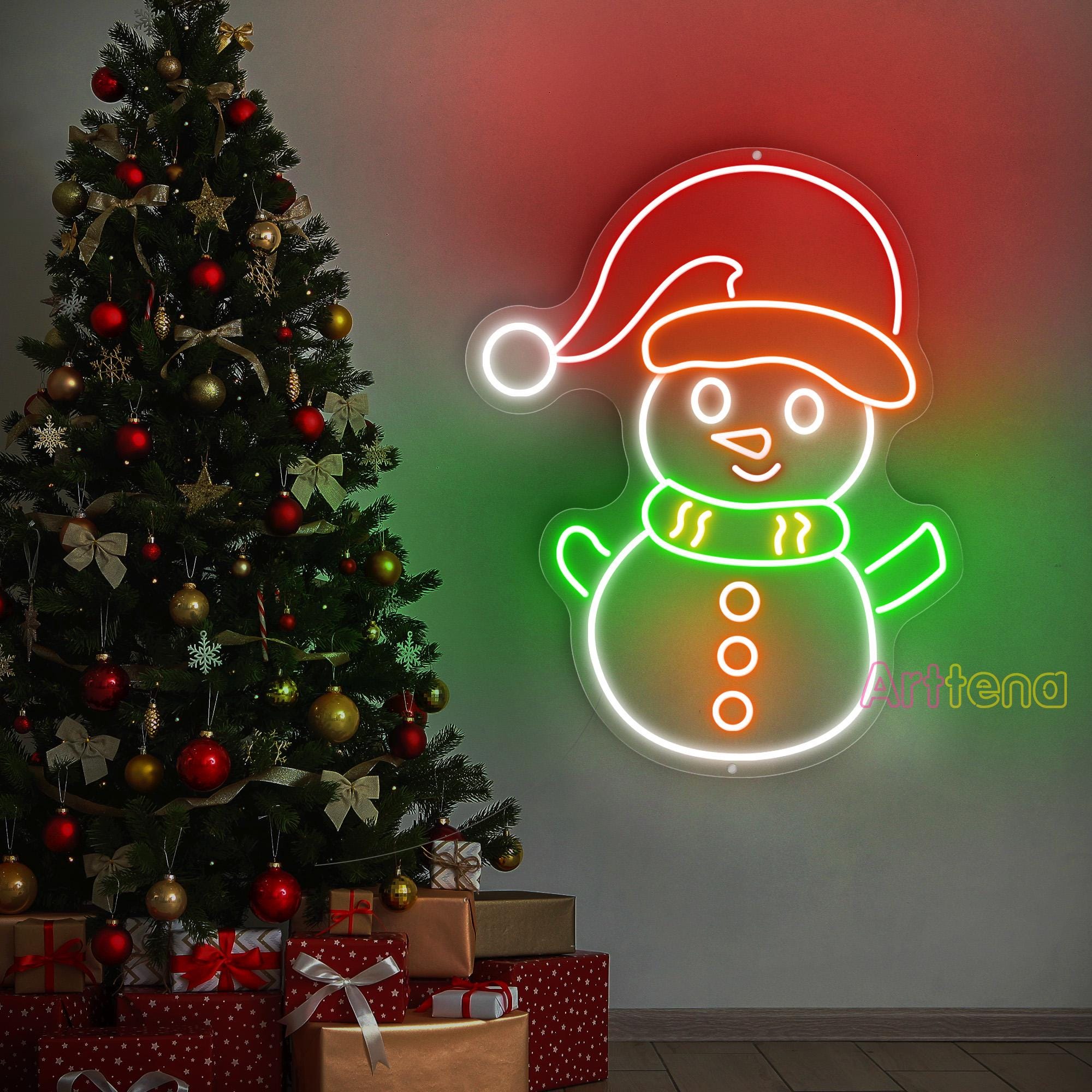 雪だるま LEDネオンサイン クリスマス オーダーメイド プレゼント