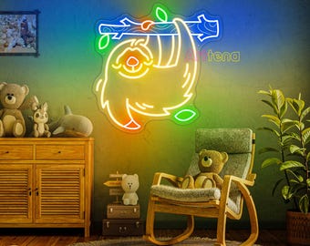 Sloth Night Light – Plug-In Wall Outlet With Fanciful Leaves Design – Dusk-to-Dawn Sensor, Energy-Saving LED – Green