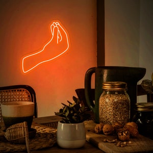 Italian Hand Gesture sign, Italy neon sign, Classic italian hand sign, Restaurant wall neon decor, Fast food sign, Gesto Italiano