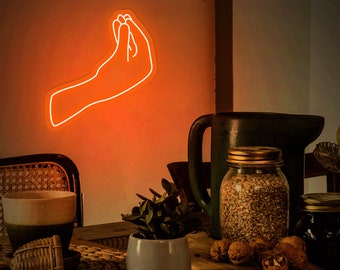 Italian Hand Gesture sign, Italy neon sign, Classic italian hand sign, Restaurant wall neon decor, Fast food sign, Gesto Italiano