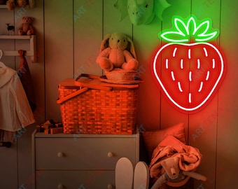 手作りのイチゴネオンサイン、かわいいキッチンデコレーション - Etsy 日本