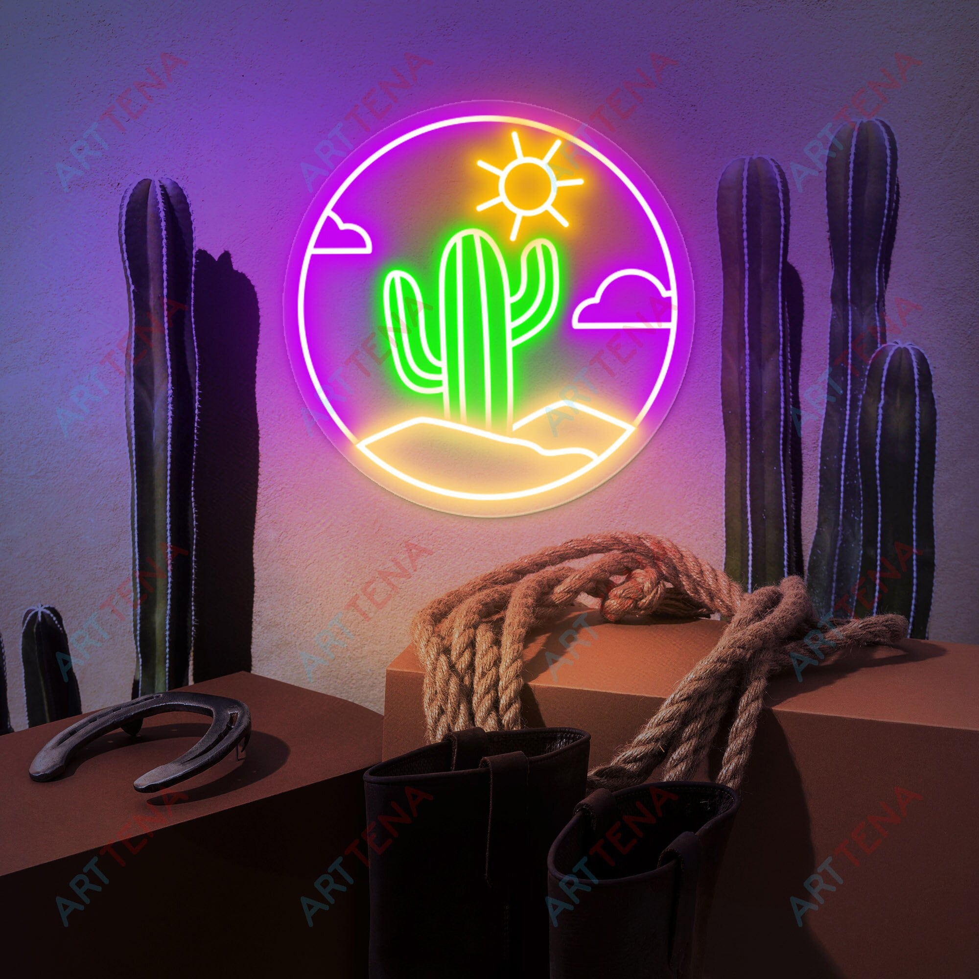 Neon Light Cactus 