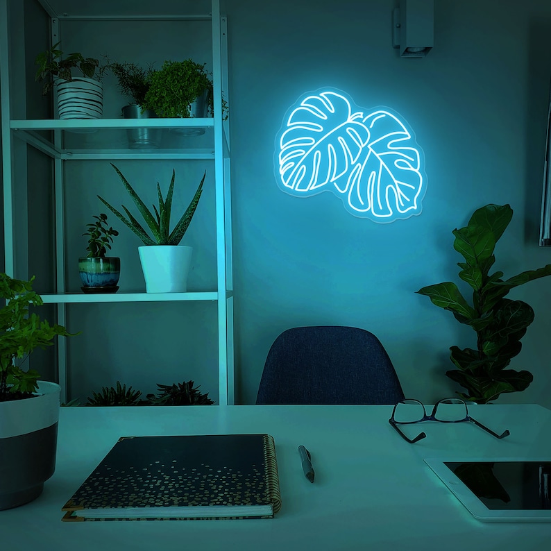 Monstera Leaf Neon Signs Plant Neon Sign Custom Neon Sign Etsy