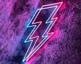 Lightning BOLT LED Neon Sign, Signs for Bedroom Game Room Decoration, Lighting Bolt Gift, Neon Custom Sign Lighting, Led Neon Sign Wall Sign