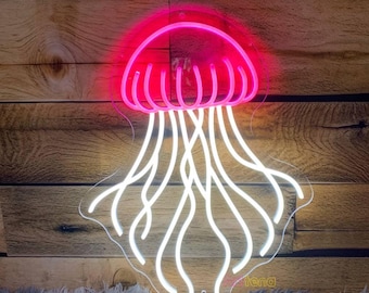 Niedliche Qualle Leuchtreklame Qualle Wand Kunst Schlafzimmer Dekor Qualle Leuchtreklame Seaworld Tier LED Neon Geburtstagsgeschenk Qualle Wanddekoration