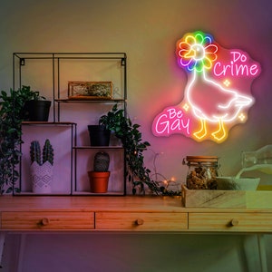 Be Gay Do Crime Neon Sign, Gay Pride Sign,  Funny Gay Sign, LGBTQ Neon Sign, Pride Month Gift, Lesbian Pride Led Light, Custom Neon Sign