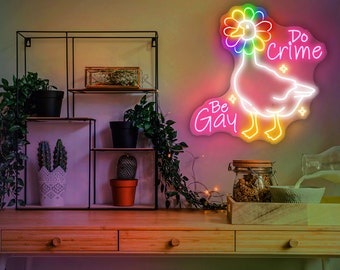Be Gay Do Crime Neon Sign, Gay Pride Sign,  Funny Gay Sign, LGBTQ Neon Sign, Pride Month Gift, Lesbian Pride Led Light, Custom Neon Sign