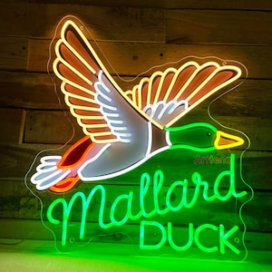 Handmade Mallard Duck Neon Sign - LED Wall Decor Custom Animal Neon Sign Personalized Gift Cute Home Room Wall Decor