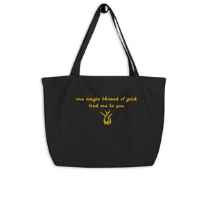 Invisible String Embroidered Large tote bag