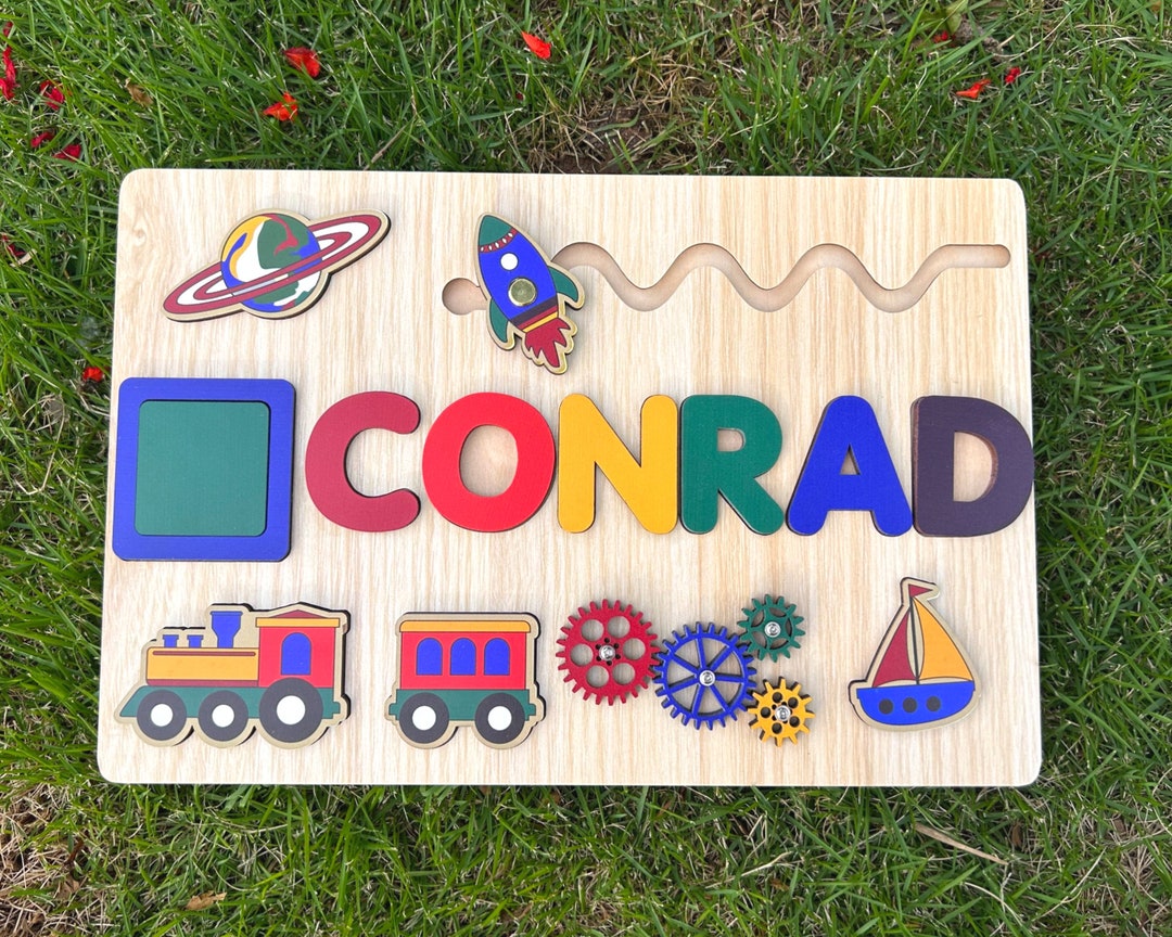 Custom Wooden Name Puzzle for Toddlersmontessori Baby Name Puzzlewood