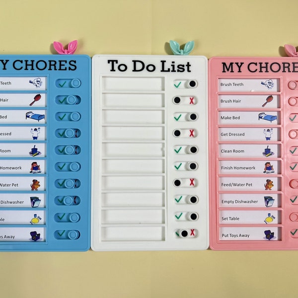 Replaceable Personalized Checklist Board for Kids-Custom To do List Slid Board for Students-Children's Chore Chart/Task Board/Daily Routin