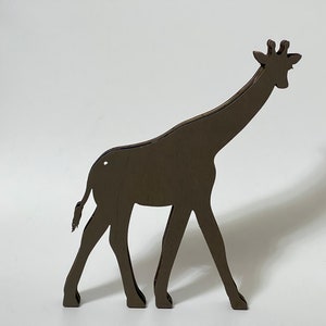 Custom Wooden Carved 3D Giraffe With Light Desk Decoration-Animals Ornaments in Forest Landscape-Wooden Toys For Kid-Custom Gift image 3