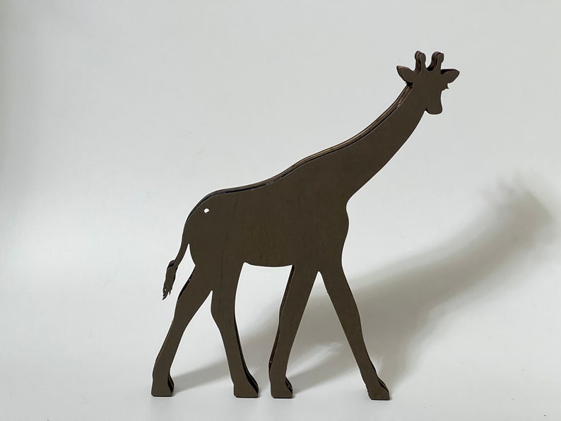 Custom Wooden Carved 3D Giraffe With Light Desk Decoration-Animals Ornaments in Forest Landscape-Wooden Toys For Kid-Custom Gift image 3