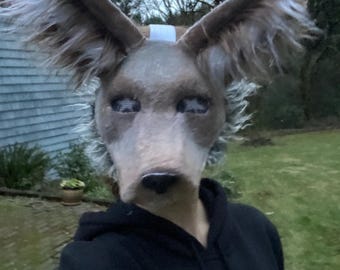 Handmade realistic coyote therian/ furry mask for cosplay
