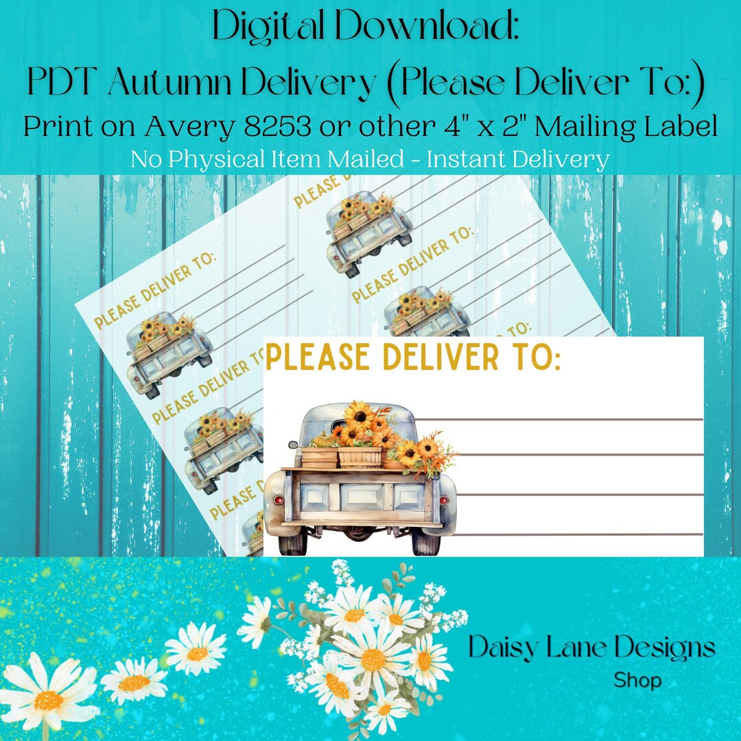 Swapped Labels PDT Autumn Delivery Digital Download Printable 2