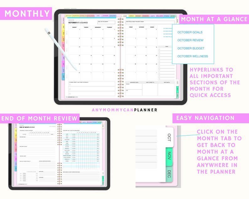Best Digital Planner for Busy Moms Goodnotes Lifestyle Etsy