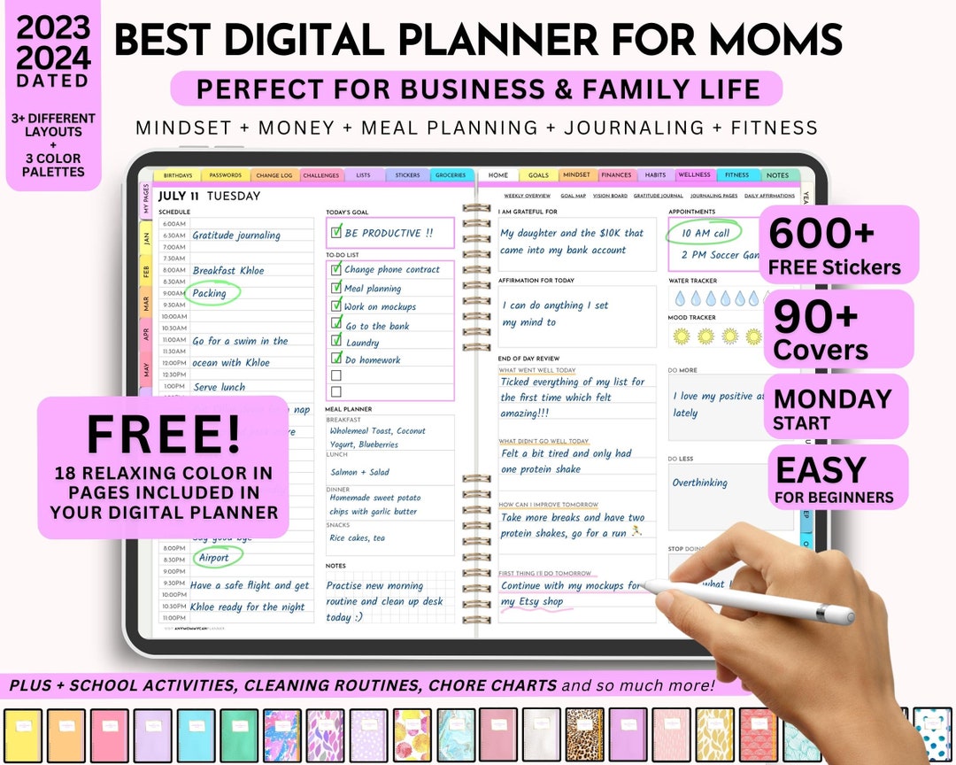 Digital Planner 2024, Best Digital Planner for Busy Moms, 2024 Digital
