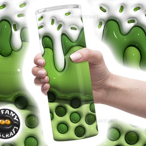 Inflated Bubble Tea Tumbler Wrap Png, Inflatable 3D Tumbler Wrap Design, Digital Download, 3D Sublimation Design, 20oz Skinny Tumbler Wrap
