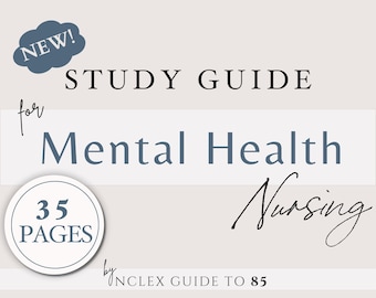 Mental Health Nursing Study Guide: NCLEX Prep, Pharmacology (PDF Download)
