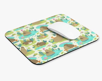 Capybara Mouse Pad | Jungle Animal Office Decor | Capybara Desk Accessories | Co-Worker, Graduate, Student Gift | Nature Forest Mousepad