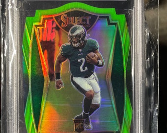 Original Jalen Hurts green die cut Rookie card.