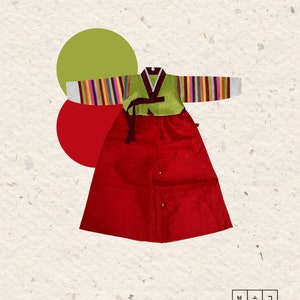 Kids Hanbok: Korean Traditional Clothing, New Years Costume (Girl Age 9 & 10)