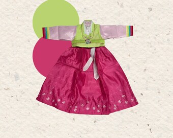 Girl Age 5, Kid Size Age 5, Hanbok, Baby Girl, New Years baby hanbok, Hanbok kids, Korean Traditional Clothing, New Years Costume Girl