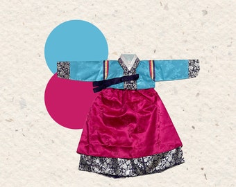 Girl Age 2, Kid Size Age 2, Hanbok, Baby Girl, New Years baby hanbok, Hanbok kids, Korean Traditional Clothing, New Years Costume Girl