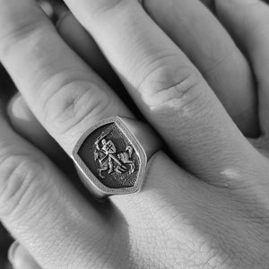 Made to Order! Sterling Silver Ring "Pagonya" national emblem of Belarus, Pahonia coat of arms