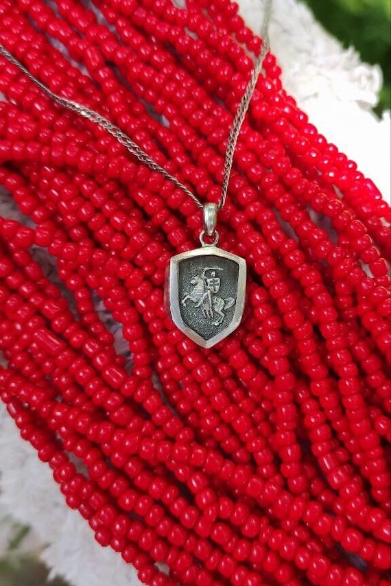 Sterling Silver Pendant  "Pagonya" national emblem of Belarus, Pahonia coat of arms
