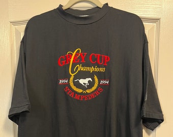 Vintage Calgary Stampeders &#39;94 Grey Cup Embroidered T-Shirt (Size L)