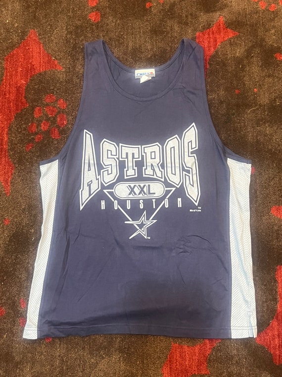 Buy Houston Astros Vintage 90s Chalk Line Tank Top Navy Blue Online in  India 