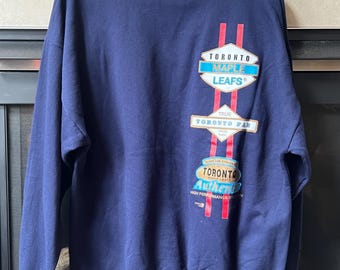 Vintage 90s Toronto Maple Leafs Long Sleeve Shirt - Chalk Line Adult Large